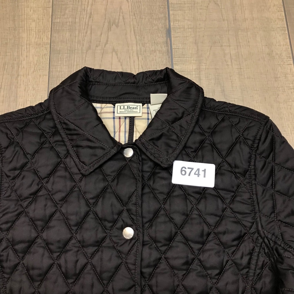 L.L. Bean Jacket Womens Size S Brown‎ Quilted Plaid Lined Snap Riding Barn Chore - Picture 12 of 12
